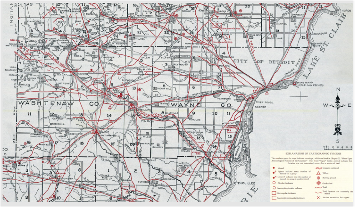1931 map of what is now Metro Detroit
