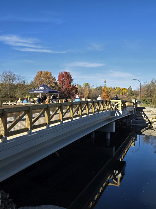 People on bridge