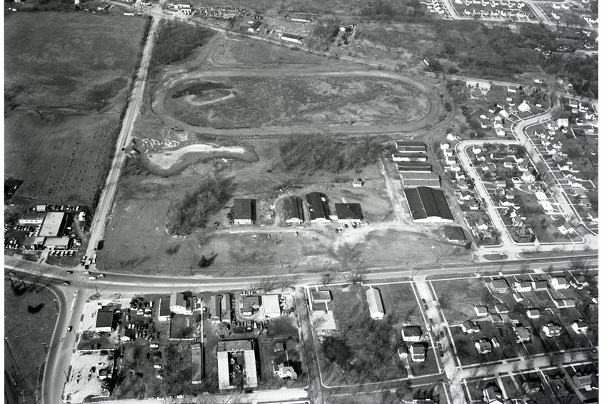 Aerial view of the Washtenaw County Fairgrounds in 1955