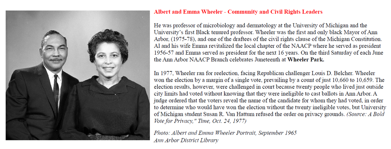 Image of Albert and Emma Wheeler with biography of Albert