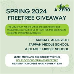 FreeTree Giveaway Registration Opens March 30 for Washtenaw County Residents