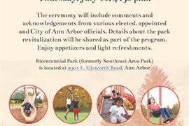 All Invited to July 11 Ann Arbor Bicentennial Park Renaming & Special Gifts Ceremony