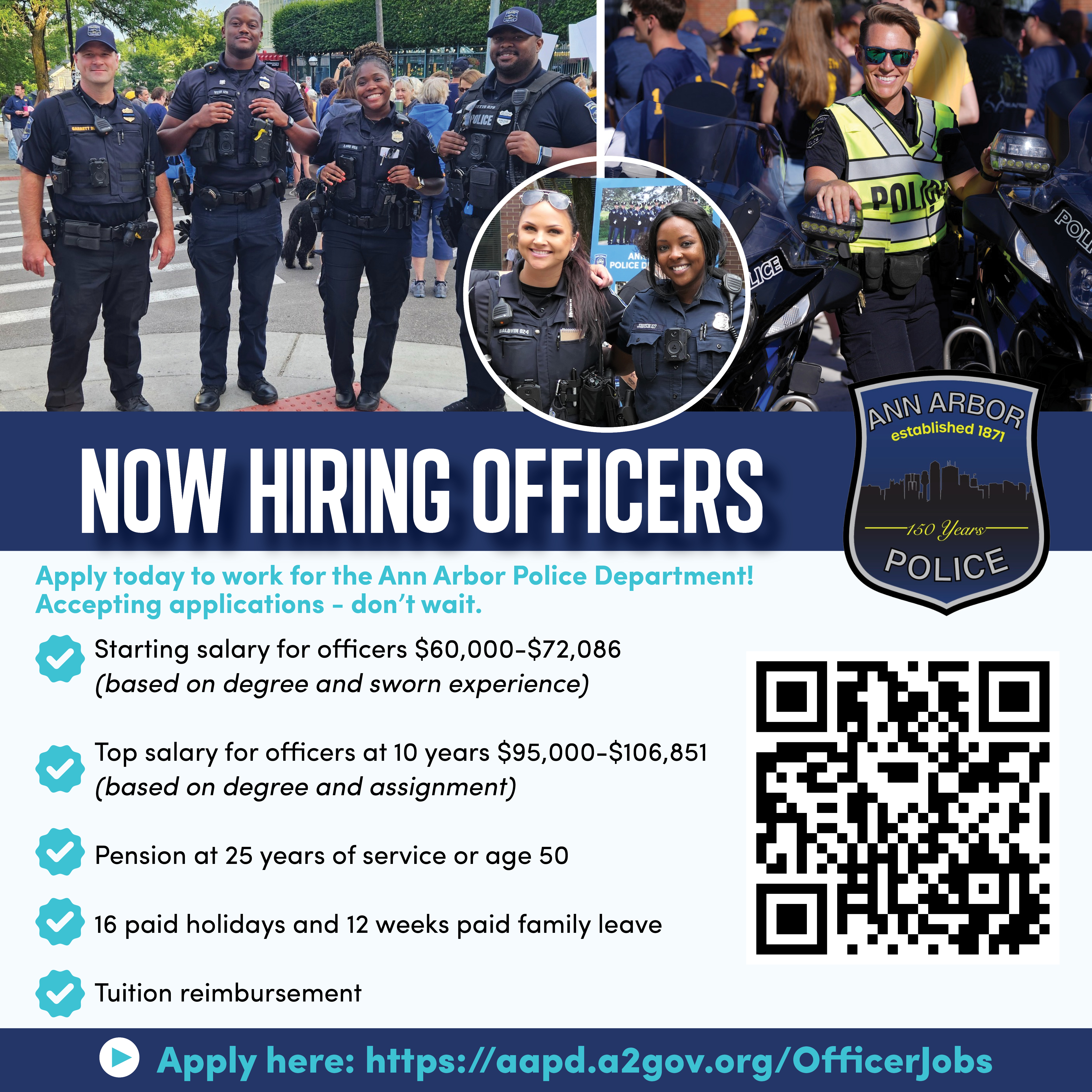 Flyer advertising working as a police officer