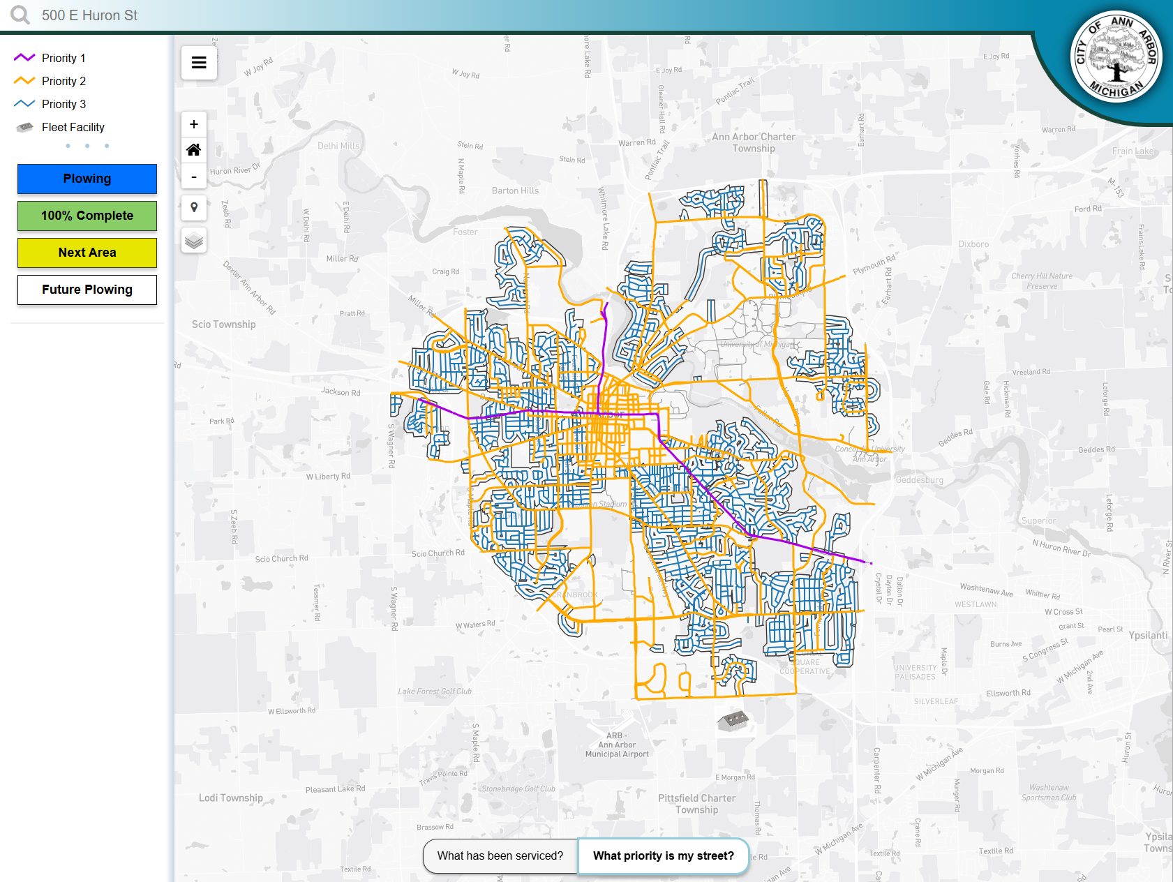 Map of the City of Ann Arbor