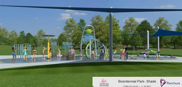 Artist rendering of splash pad