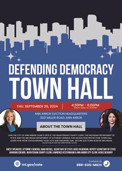 Ann Arbor to Host Michigan Attorney General and Secretary of State for Election Protection Town Hall Sept. 26